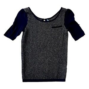 Antonio Melani navy/silver shirt sleeve pullover sweater top